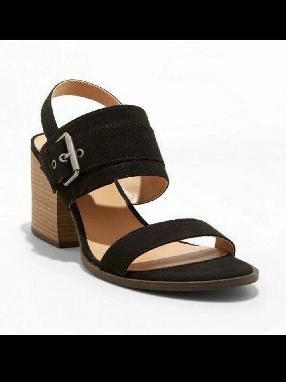 Universal Thread Faux Suede Buckle Block Heel